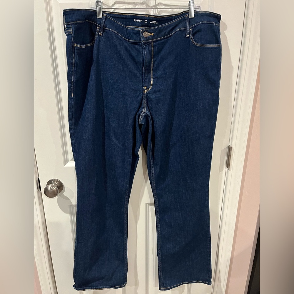 Old Navy Mid Rise Wow Boot Cut Blue Denim Jeans Size 22L